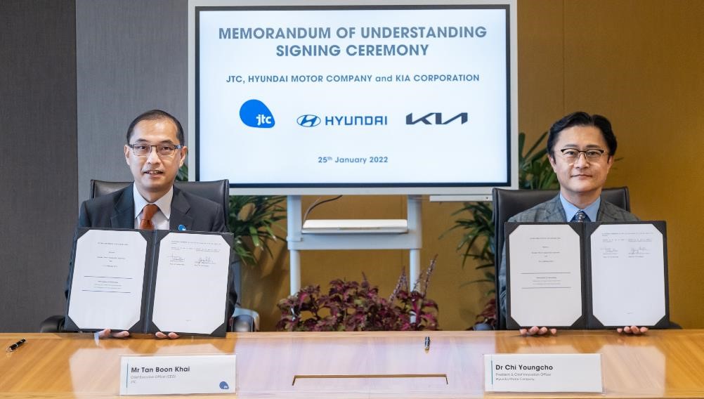 Hyundai Motor Group и JTC разработают интеллектуальные транспортно-логистические модели для района инноваций Джуронг в Сингапуре